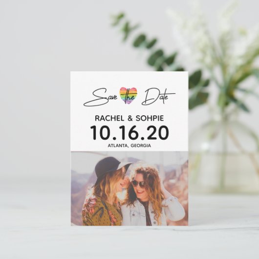 Rainbooghart Sla de datum op Aankondigingskaart (Staand voorkant)