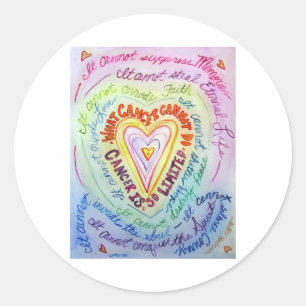 Rainbooghart Wat kanker niet kan doen Decale gedic Ronde Sticker