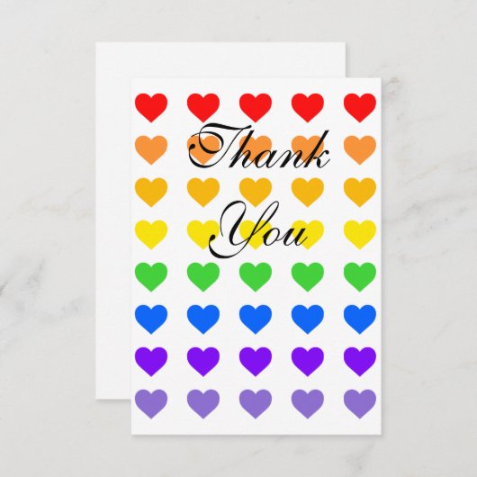 Rainboogharten Bedankkaart (Voorkant / Achterkant)