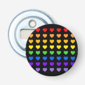 Rainboogharten Button Flesopener (Voorkant)