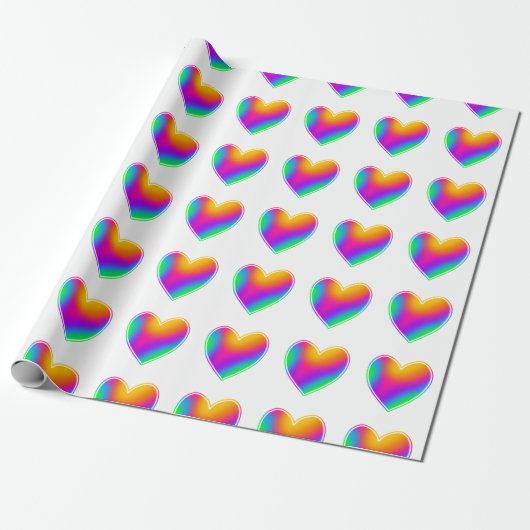 Rainboogharten Cadeaupapier (Uitgerold)