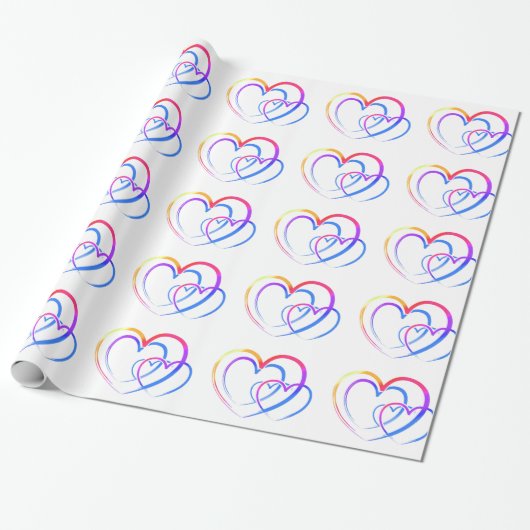 Rainboogharten Cadeaupapier (Uitgerold)