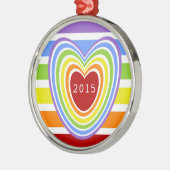 Rainboogharten en strips metalen ornament (Links)
