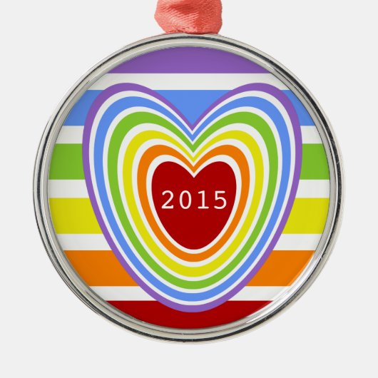 Rainboogharten en strips metalen ornament (Voorkant)