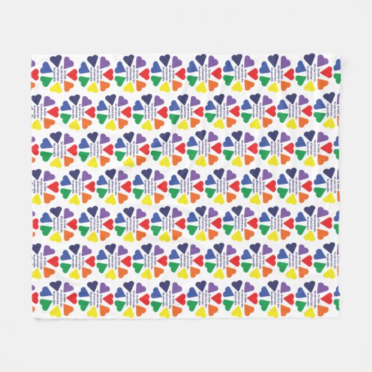 Rainboogharten Fleece Deken (Voorkant (Horizontaal))