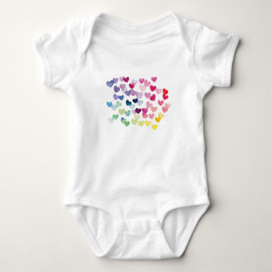 Rainboogharten kleurrijke liefde baby lichaamspak romper