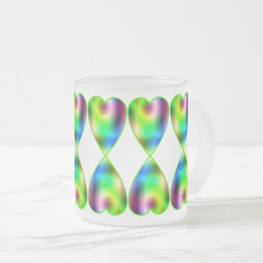 Rainboogharten Matglas Koffiemok (Voorkant rechts)