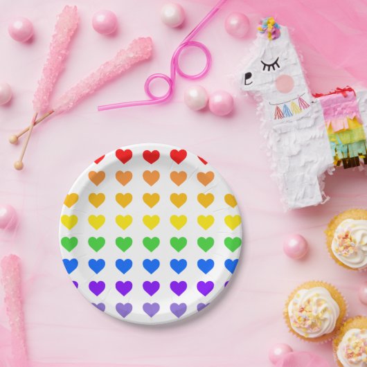 Rainboogharten Papieren Bordje (Feest)