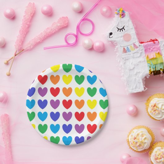 Rainboogharten Papieren Bordje (Feest)