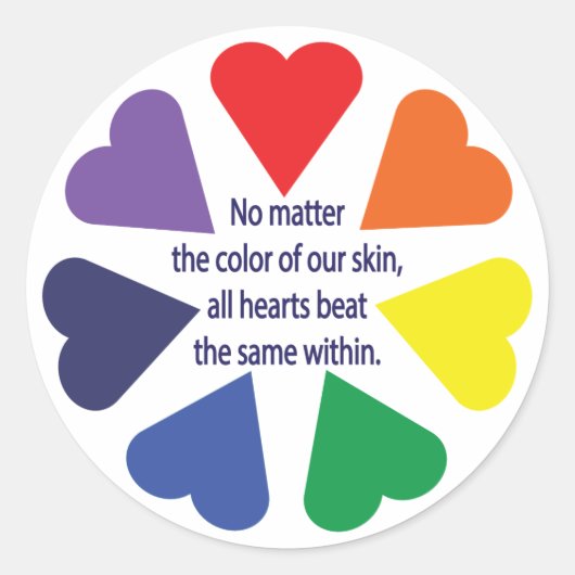 Rainboogharten Ronde Sticker (Voorkant)
