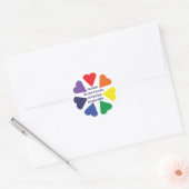 Rainboogharten Ronde Sticker (Envelop)