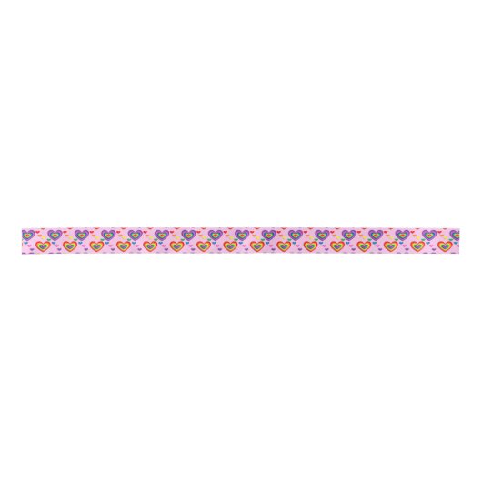 Rainboogharten Satijnen Lint (Voorkant)