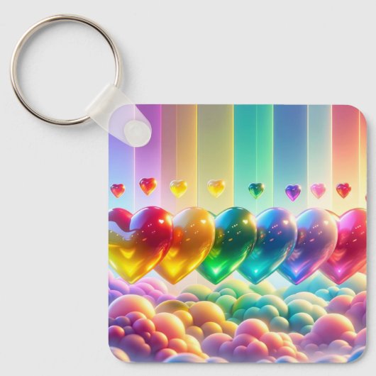 Rainboogharten Sleutelhanger (Voorkant)