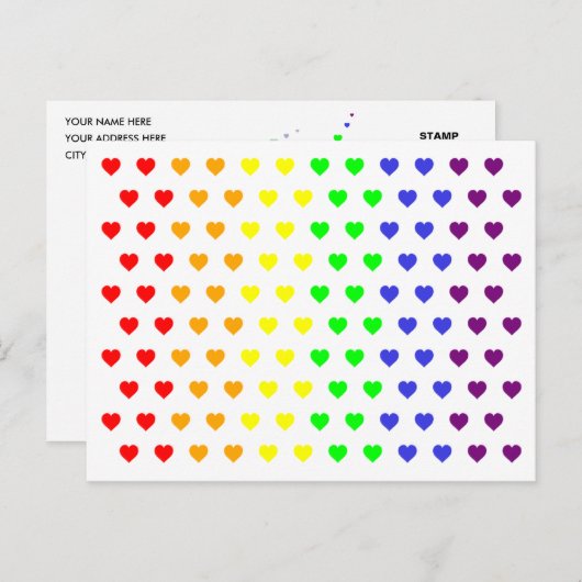 Rainboogharten sparen het Briefkaart Datum (Voorkant / Achterkant)