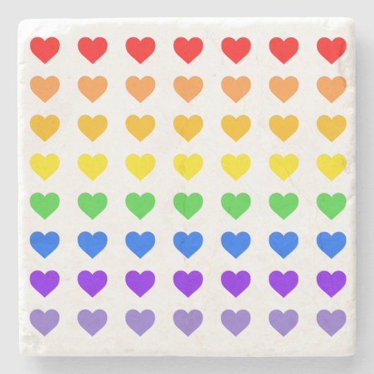 Rainboogharten Stenen Onderzetter (Voorkant)