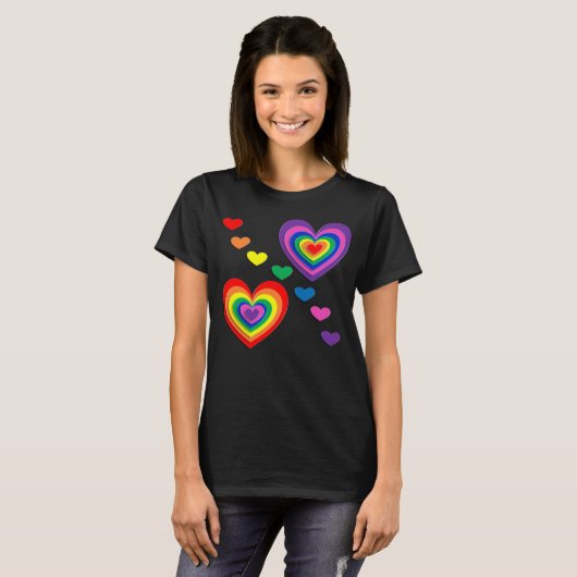 Rainboogharten T-shirt (Voorkant volledig)