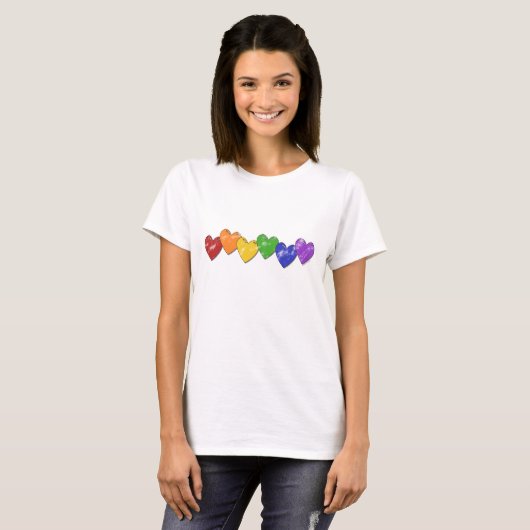 Rainboogharten T-shirt (Voorkant volledig)