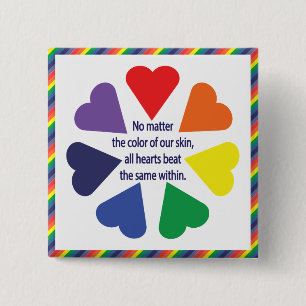 Rainboogharten Vierkante Button 5,1 Cm