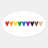 Rainboogharten, zwarte levens materie ovale sticker (Voorkant)