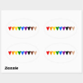Rainboogharten, zwarte levens materie ovale sticker (Vel)