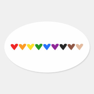 Rainboogharten, zwarte levens materie ovale sticker