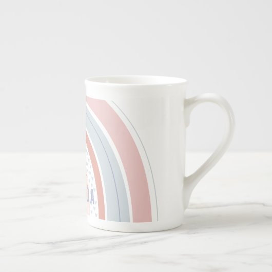 Rainbooghartroze paars gepersonaliseerd porselein kop (Rechts)