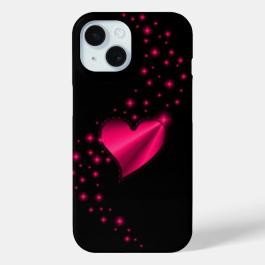 Rainbooghartslag met sterren op zwart Case-Mate iPhone case (Achterkant)