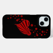 Rainbooghartslag met sterren op zwart Case-Mate iPhone case (Achterkant (horizontaal))