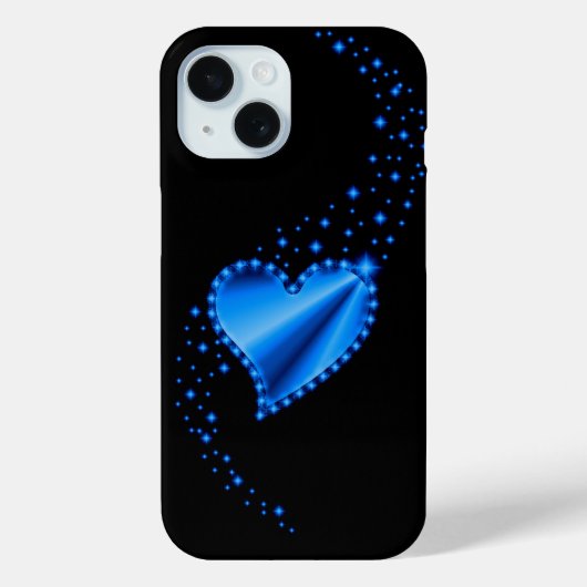 Rainbooghartslag met sterren op zwart Case-Mate iPhone case (Achterkant)