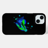 Rainbooghartslag met sterren op zwart Case-Mate iPhone case (Achterkant (horizontaal))