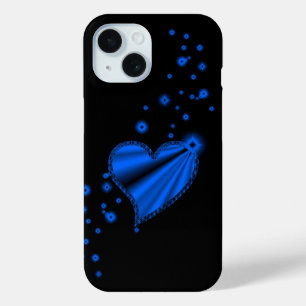 Rainbooghartslag met sterren op zwart iPhone 15 case