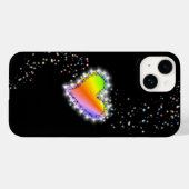 Rainbooghartslag met sterren op zwart Case-Mate iPhone case (Achterkant (horizontaal))