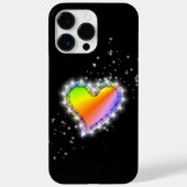 Rainbooghartslag met sterren op zwart Case-Mate iPhone case (Achterkant)