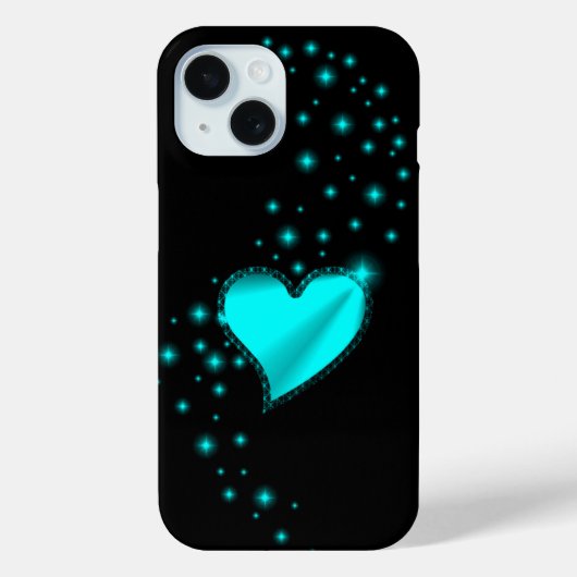 Rainbooghartslag met sterren op zwart Case-Mate iPhone case (Achterkant)