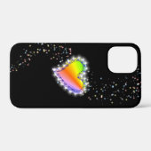 Rainbooghartslag met sterren op zwart Case-Mate iPhone case (Achterkant (horizontaal))