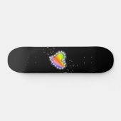 Rainbooghartslag met sterren op zwart persoonlijk skateboard (Horizontaal)