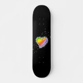 Rainbooghartslag met sterren op zwart persoonlijk skateboard (Voorkant)