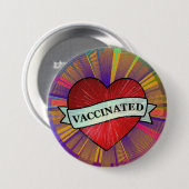 Rainbooghartslag van de kool met een banner ingeën ronde button 7,6 cm (Voorkant /achterkant)