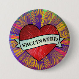 Rainbooghartslag van de kool met een banner ingeën ronde button 7,6 cm