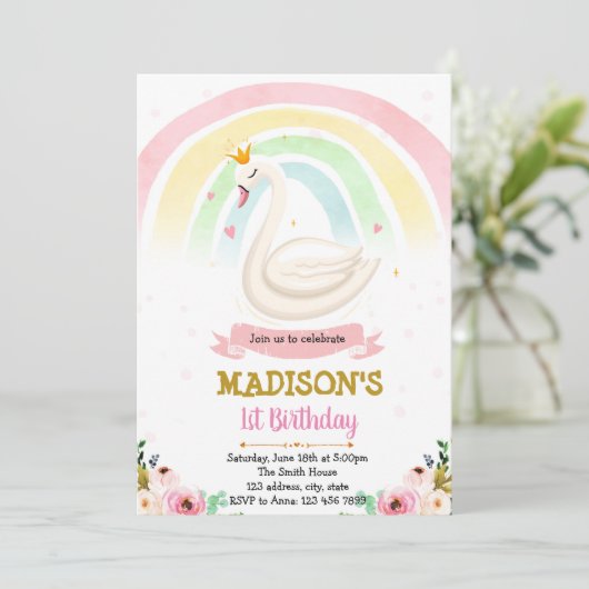 rainbooghartzwaluw partijuitnodiging kaart (Staand voorkant)