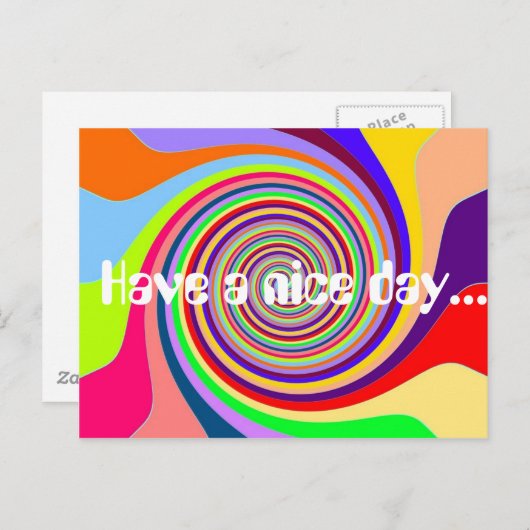 Rainboogheldere psychedelische wervelkolom hebben  briefkaart (Voorkant / Achterkant)