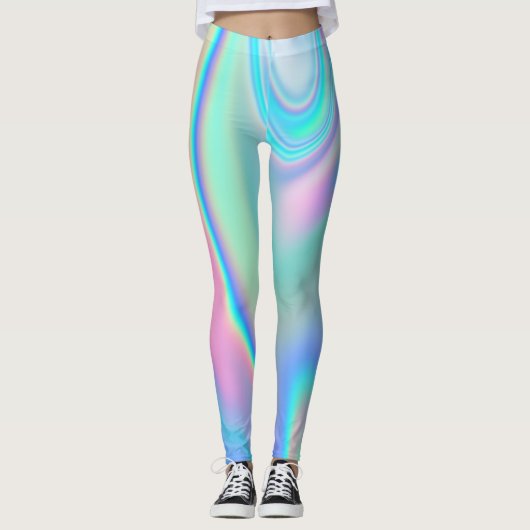 Rainboogholografisch Abstract Leggings (Voorkant)