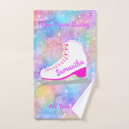 Rainboogijsschaatsen Aangepaste afbeelding Skater Handdoek