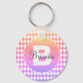 Rainboogkaakbord met monogram-naam sleutelhanger (Voorkant)