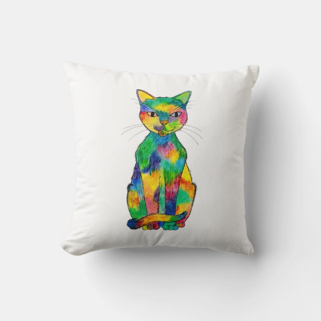Rainboogkat Pillow Kussen (Voorkant)