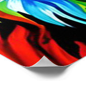 Rainboogkat, regenboogstraal Illustratie kunst Poster (Hoek)