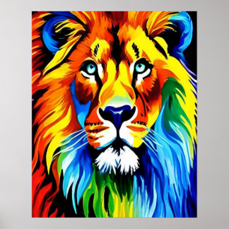 Rainboogkat, regenboogstraal Illustratie kunst Poster