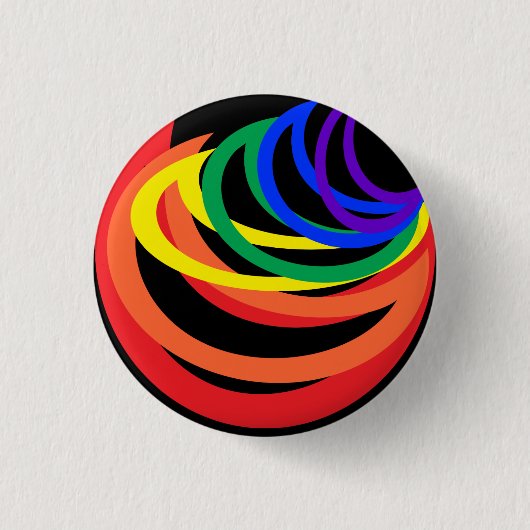 Rainboogkleur Abstracte halve Button (Voorkant)