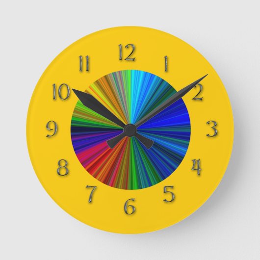 Rainboogkleur Burst Ronde Klok (Voorkant)