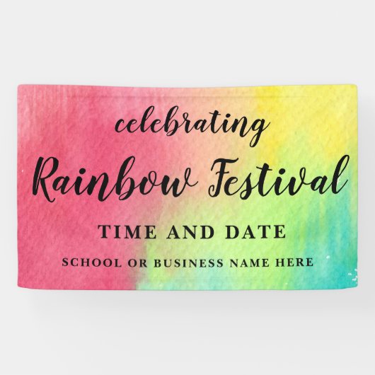 Rainboogkleur Pride Aangepast gedrukte decor banne Spandoek (Horizontaal)